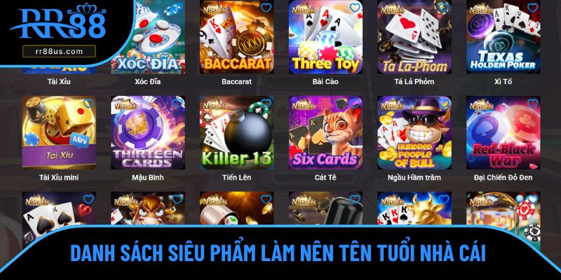 Danh sách siêu phẩm làm nên tên tuổi nhà cái Danh sách siêu phẩm làm nên tên tuổi nhà cái