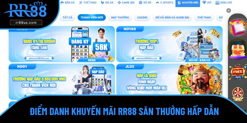 Điểm danh khuyến mãi RR88 săn thưởng hấp dẫn